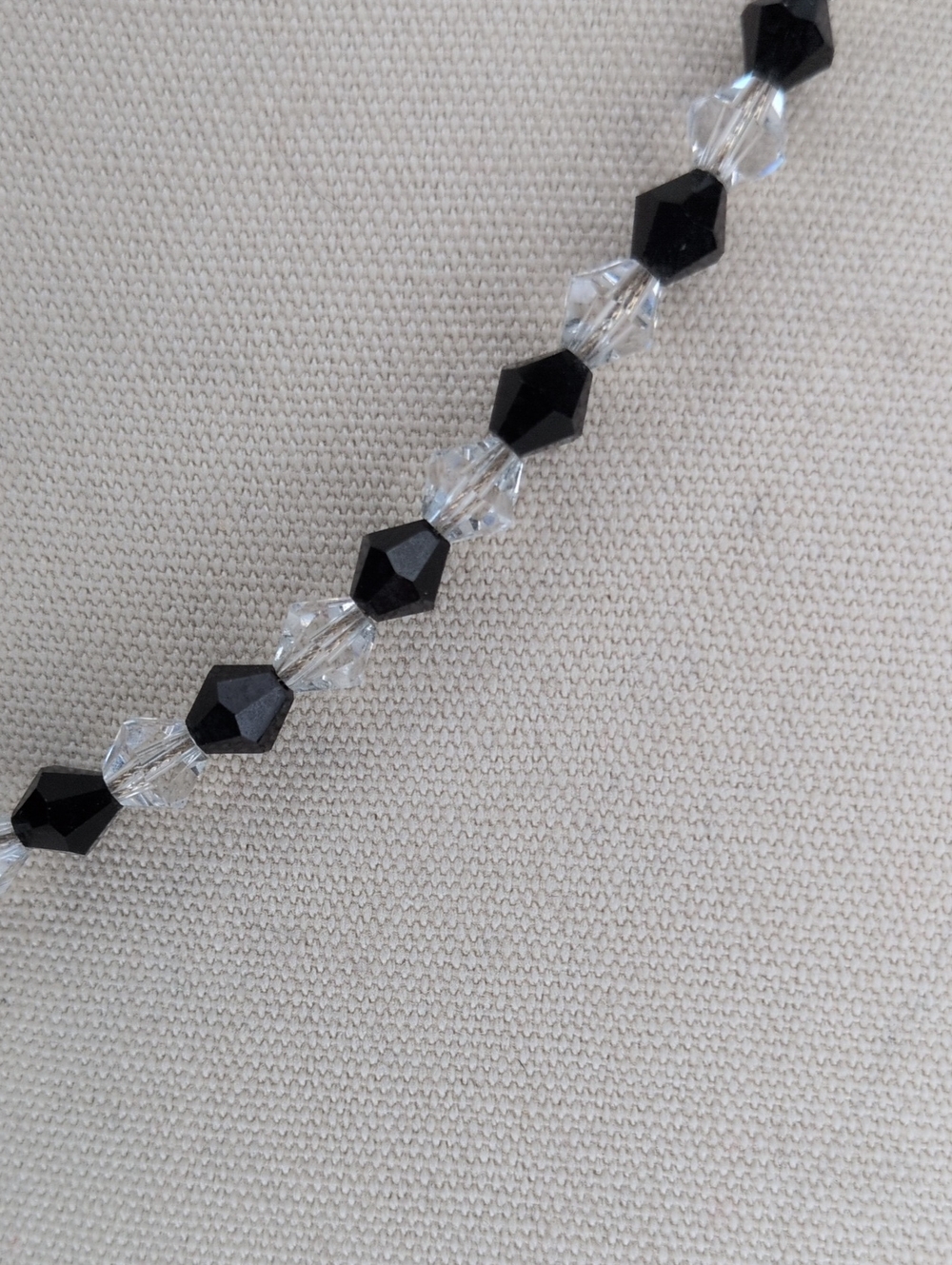 Crystal Bead Choker Necklace - Clear - Picture 5 of 6